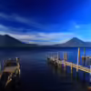 Lake Atitlán and volcanoes, Panajachel, Guatemala